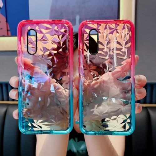 3D Gradient Diamond Pattern Soft Case For Huawei P30 Pro P20 P40 Lite 5G Mate 20 Clear cover for huawei honor 20 Pro 30S View 30