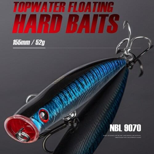 Noeby NBL9070 Popper Fishing Lure 155mm 52g Topwater Wobbler Artificial Hard Bait for Sea Gt Tuna Fishing Lure Accessories