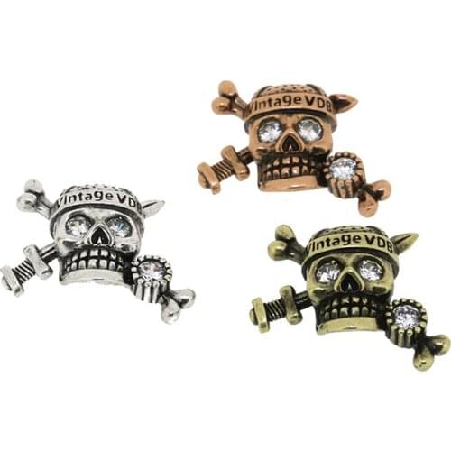 Dankaishi Skull Skeleton Charm Connector Pendant for Jewelry Making Accessories Punk Style for Men DIY Jewelry Best Gift