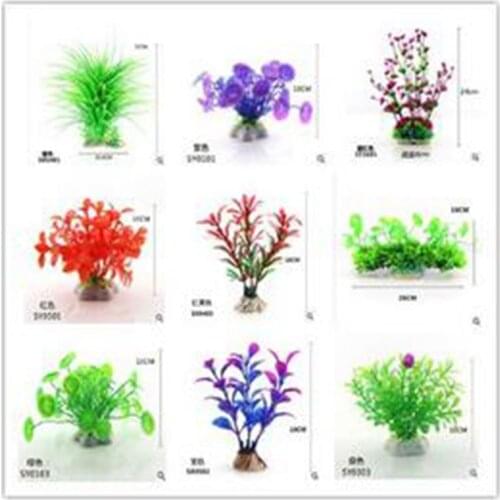 Wholesale Colorful Aquarium Decorations Plastic Artificial Plants Fish Tank Grass Flower For Home Decor Made to order