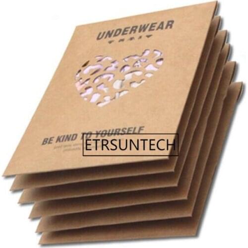 Kraft Paper Underwear Packaging Bag Hollow Out Universal Garment Clothing Socks Stocking Retail Packing Bag