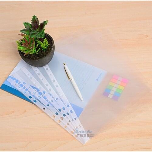 100Pcs/Lot A4 Clear Plastic Punched Pockets Folders Filing Thin 11Holes Loose Leaf Documents Sheet Protectors