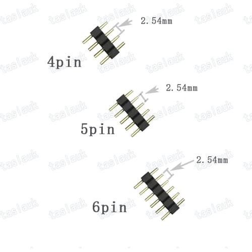 10pcs 30pcs 6pin rgbcct led connector, 4 5 6pin 2.54mm needle distance, male to male/female connector for rgb cct rgbw led strip
