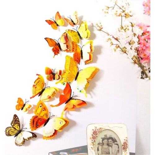 3D Double Leaf Luxury Butterfly Wall and Curtain Decor Ornament paintable decorative objects декоративные предметы под роспись