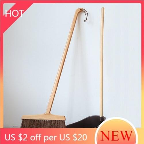 Kitchen Wooden Broom Brush Long Handle Floor Natural Plant Dustpan Lobby Pet Hair Straw Sweep Recogedor Clean Product ZZ50SB