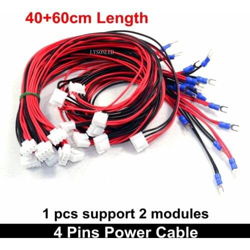 10pcs/lot 4 Pins 60+40cm Length LED Display Power Cable, Power Wire connect in Horizontal Direction between P4 P5 P8 P10 Modules
