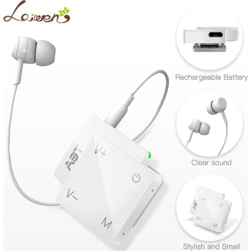 Hearing aid Rechargeable Hearing Amplifier Digital Personal Sound Amplifier with Noise Reduction for Senior, Fit to Either Ear