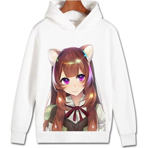The Rising of the Shield Hero Cosplay Hoodies Naofumi Iwatani Raphtalia Winter Autumn Fleece Sweatshirts Casual Pullover Costume