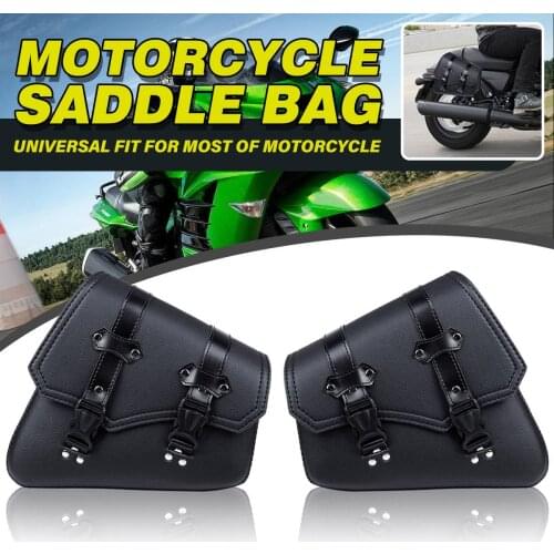 Universal Motorcycle Saddlebags Side Tool Bags Gloves Luggage Storage Saddle Bag Pouch PU Leather