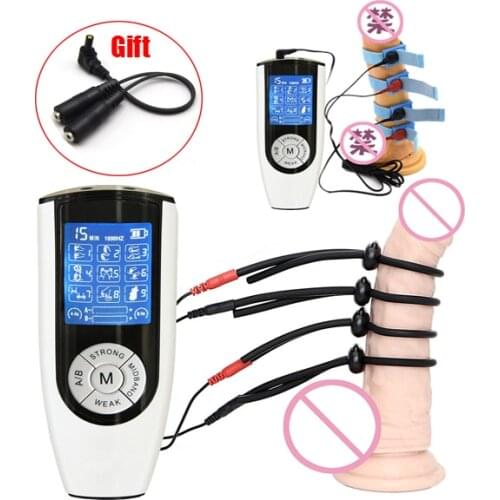 USB Charging Electric Shock Penis Ring Penis Enlargement Device Medical Physiotherapy Massager Male Electric Stimulation Sex Toy