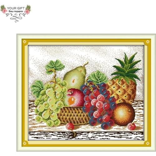 Your Gift J385 14CT 11CT Counted and Stamped Home Decor Fruit Needlework Needlepoint Embroidery DIY Cross Stitch kits