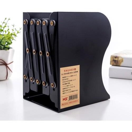 Retractable Foldable Bookend Decorative Metal Book Shelf Holder Storage Rack