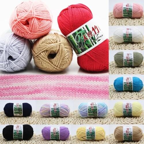 High Quality Colorful Kniting Bamboo Cotton Yarn Bamboo Fiber Cotton Warm Soft Natural Knitting Crochet Knitwear Wool Yarn