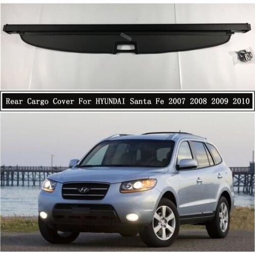 Rear Cargo Cover For HYUNDAI Santa Fe 2007 2008 2009 2010 Partition Curtain Screen Shade Trunk Security Shield Auto Accessories