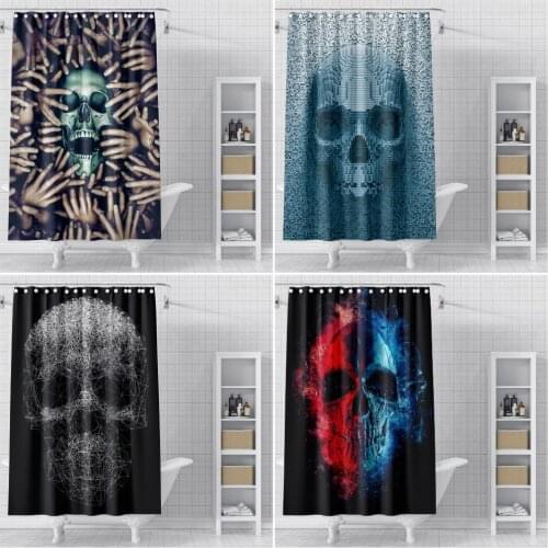Bathroom Shower Curtain 3D Skull Waterproof Mildew Proof Bath Curtain Shower Curtains Environmental Toilet Door Curtain