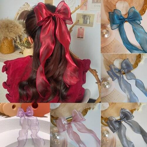 Richkeda Store New 2021 Leehaa Woman Girls Bowknot Hair Ribbon Hairpins Mermaid Hair Clips Ladies Hair Accessories Headwear