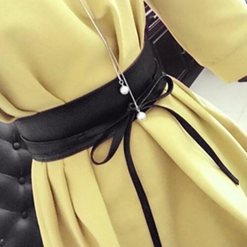 Dress Decor Wide Fashion Wrap Around Belt Corset Clothes Accessories Delicate Bowknot Tie Women Waistband Lightweight PU Leather