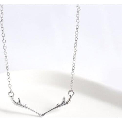 Pure 925 Sterling Silver Elk Pendant Necklaecs For Women Statement Korean Deer Charm Necklace Party Gifts Fine Jewelry Hot Sale
