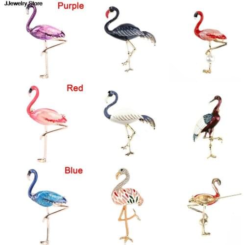 1PC Cute Enamel Flamingo Brooches Unisex Women and Men Brooch Pin Bird Animal Broches Fashion Dress Coat Accessories