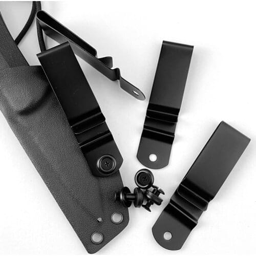 1piece Stainless Steel Scabbard Back Clip Mini Belt Holster Sheath DIY Carrying Waist Clips with Screws for Kydex