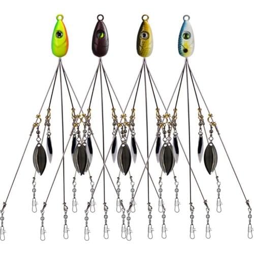 18g 5 Arm Umbrella Fish Lure Rig Head Umbrella Fishing Group Lures Bass Swimming Baits Lure Snap Swivel Spinner