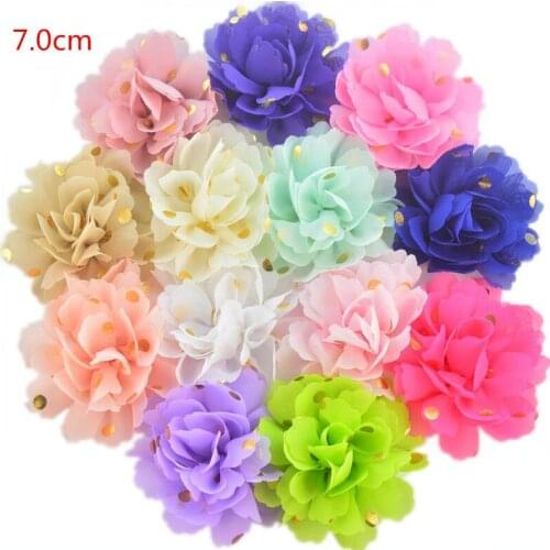 2.8 Inch Chiffon Flower For Headband Newborn Girls Flower For Hair Accessories 23 Colors 100Pcs/lot