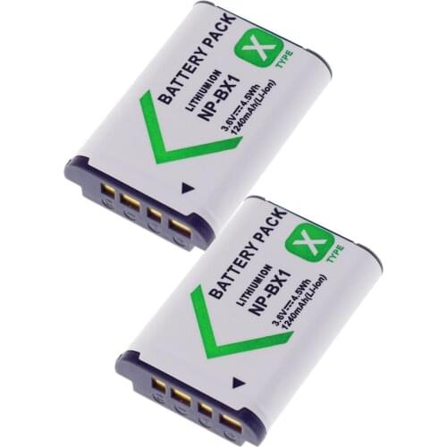 2 Pack NP-BX1 Battery for Sony FDR-AS300 AS200V AS30V AS50 HDR-AS10
