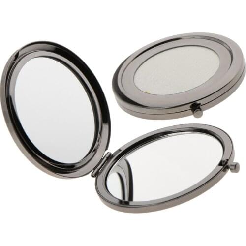 2pcs Fashion Pocket Compact Dual-side Makeup Mirror Cosmetic Round Portable