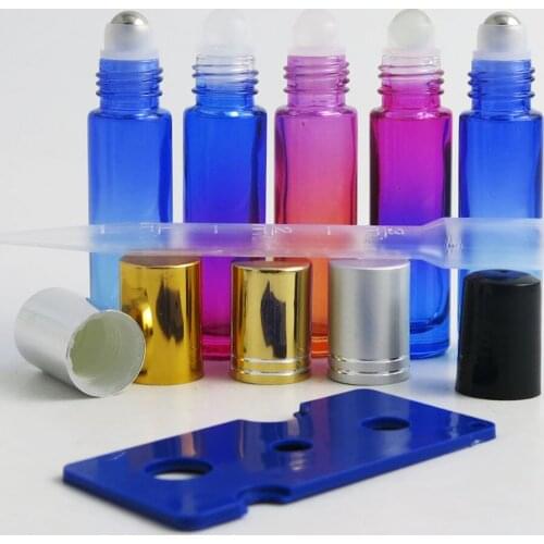 360 x 10ml Mi Colors Small Portable Glass Roll On Bottles with Stainless Steel / Glass Ball Roller Glass Essential Oil Vials