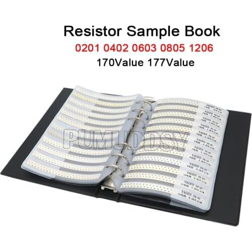 4250PCS 8500PCS 8850PCS 0201 0402 0603 0805 1206 Resistor Sample Book PUMUDDSY 1% SMD Assorted Kit 10K 100K 1K 1R 100R 220R