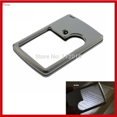 5pcs/lot Mini Pocket 3X 6X Led Light Card Magnifier For Reading ,Outdoor Emergency, Electronic Repair Jewelry identification