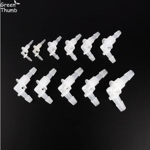 5pcs M6/M8/1/8"/1/4"/3/8"/1/2"-2.4-11.1mm Plastic Elbow Connector Nut Adapter Aquarium Air Pump Fish Tank Hose Fittings