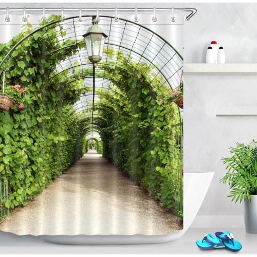 72'' Bathroom Waterproof Fabric Shower Curtain Polyester 12 Hooks Bath Accessory Sets Vine Arbor Tunnel In Garden Rundale Latvia