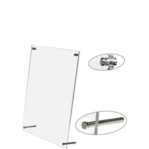 Acrylic Sign Holder with Standoff Hardware, Slant Back PF002-1