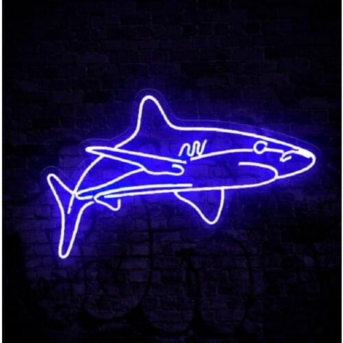 Custom Animal Shark Anime Led Kawaii Neon Sign Light Decor Indoor Wall Hanging Girl Gift Birthday Kids Room Bedroom Shop Decor