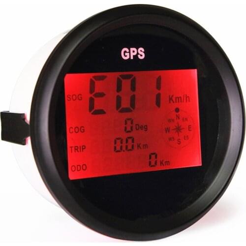 1pc Automotive Modified Gauges 85mm Digital GPS Speedometers Odometers Cog Trip Meters Motorcycle Devices 9-32v Red Backlight