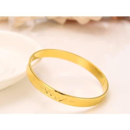 14 K Solid Gold GF Bangles Bracelets 1PCS or 4pcs Jewelry chinese wedding bridal Bangles Gift Dubai Jewelrys
