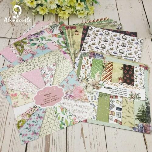 48 Sheets 6"X6" Christmas Season Garden Patterned Paper Pad Scrapbooking Handmade Craft Background Alinacraft