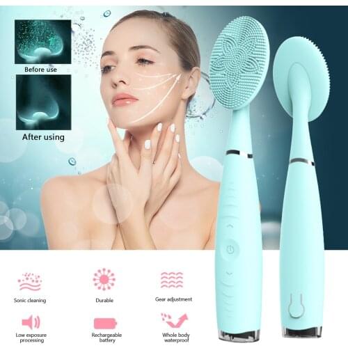 Electric face cleansing brush Silicone USB facial cleansing brush Skin care cleanine machine IPX6 waterproof