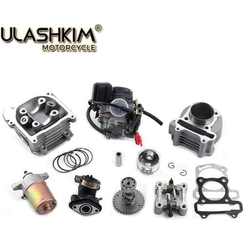 GY6 50 80 100 cc 137QMA QMB139 4T CYLINDER KIT Head A9 Camshaft Rollers carburetor Rings 64mm valve Arms