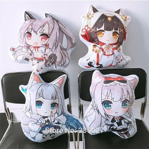 Azur Lane Figure Toys ammann Kaga Yudachi Nagato Plush Doll Pillow 40cm