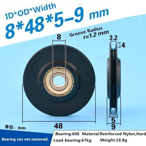 2pcs AMD floor door closing Rope Wheel automatic closing Rope Wheel heavy Hammer Steel Wire Rope Wheel 608ZZ bearing Wheel