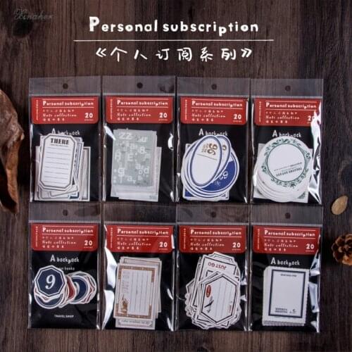 20pcs/bag Vintage stamp label collection Craft Paper DIY bump printing thick card Creative Scrapbooking Craft Photo Albums