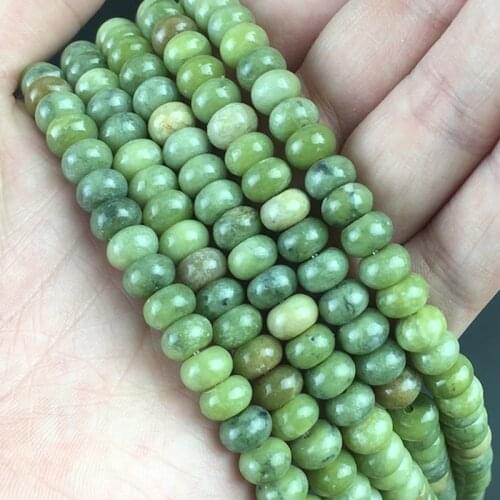 Natural South Africa Jades Round Stone Abacus Rondelle Loose Spacer Beads For Jewelry Making Bracelet Accessories 15"4/6/8mm