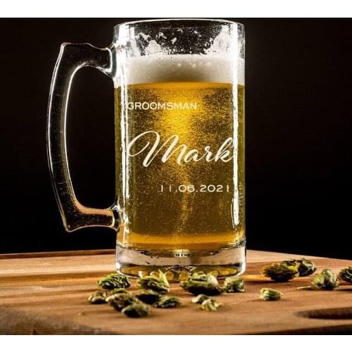 Custom Engraved Mug Wedding Party Personalized Beer Boyfriend Husband Groomsman Gifts Best Man Home Bar Glasses RR2131