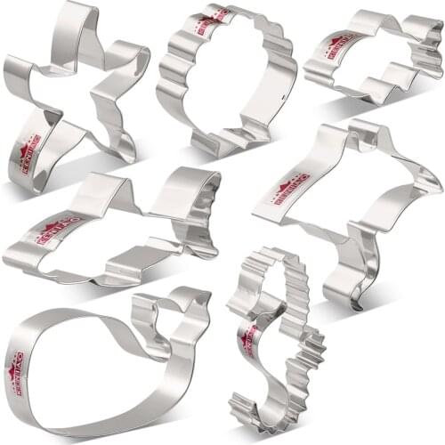 KENIAO Ocean Cookie Cutter Set -7 PC - Whale,Shell,Shark,Starfish,Fish - Biscuit / Pastry / Bread Cutter -Stainless Steel