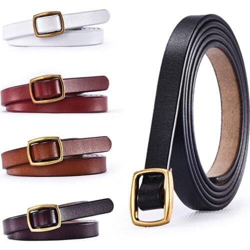New 2020 Square Fashion Waistband Belt Without Holes Buckle Retro Women Leather Belt Girl Cowhide Leather Vintage Ladies