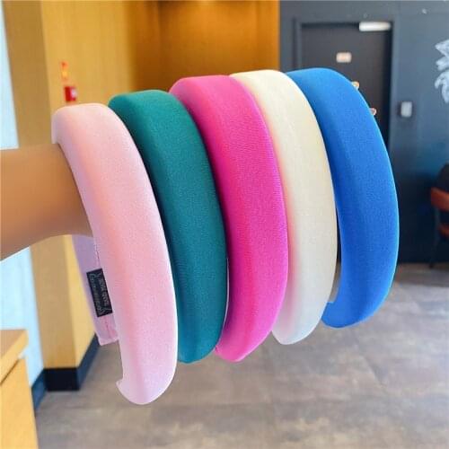 New Cute Colorful Sponge Hairbands Sweet Women Girls Simple Headband Hair Decorate Hoops Headwear Fashion Hair Accessories