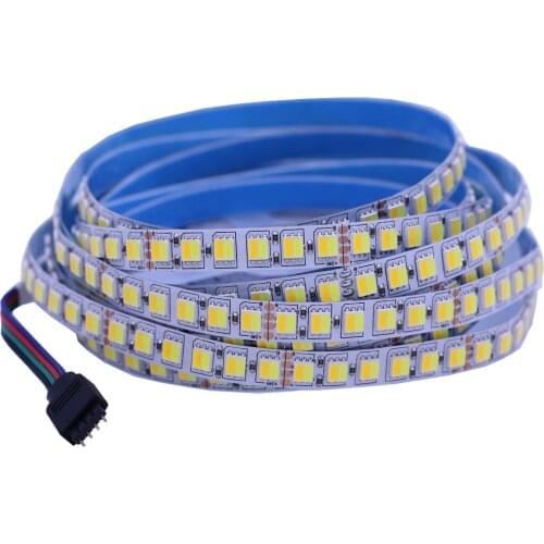 Single Row Color Temperature Pure White+Warm White Series DC12V 24V 5050SMD CCT 600LEDs 2in1 Flexible LED Strip