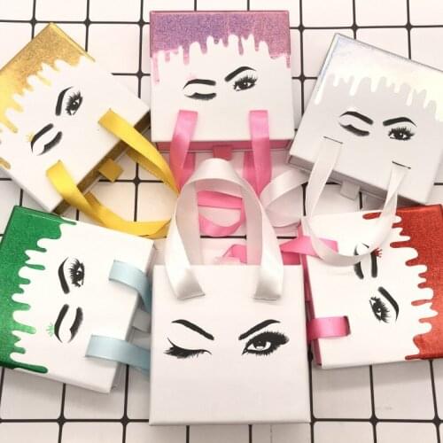 Wholesale Eyelash Packaging Box with Clear Tray Square Lash Boxes Packaging Custom Mink Eyelashes Package Storage Eyelash Case